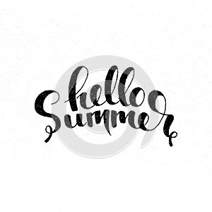 Hello Summer handwritten lettering