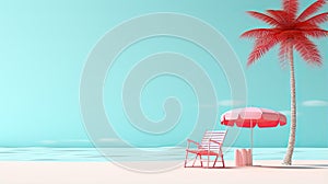 Hello summer holiday beach vacation theme horizontal banner.