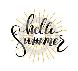 Hello summer lettering