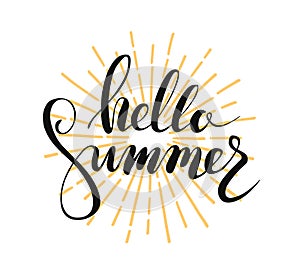 Hello summer lettering photo