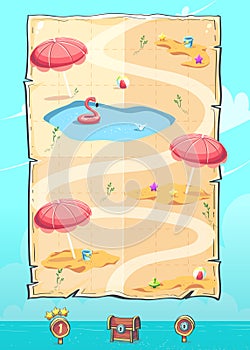 Hello Summer level map vertical user interface background