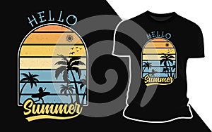Hello Summer - Outdoor Vector T shirt Design,