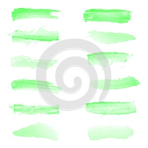 Hello summer pastel green watercolor paintbrush drawing abstract background texture pattern vector illustration