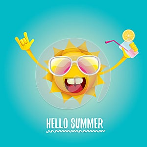 Hello summer rock n roll vector label or logo. photo