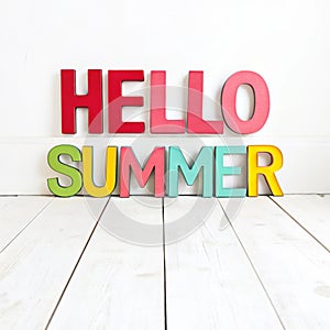 'Hello Summer' text isolated
