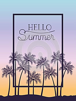 Hello summer and vacation frame design