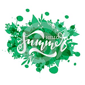 Hello summer vector banner design.