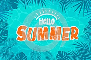 Hello Summer vector banner design.