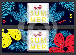 Hello summer vector banners