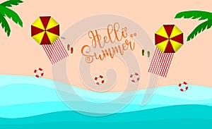 Hello summer , vector illustration