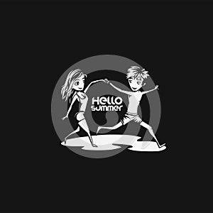 Hello summer vector illustration design.