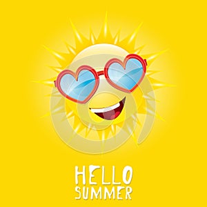 Hello Summer. vector summer smiling sun