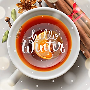 Hello winter, Christmas tea with spices