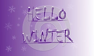 HELLO WINTER with snowflakes photo