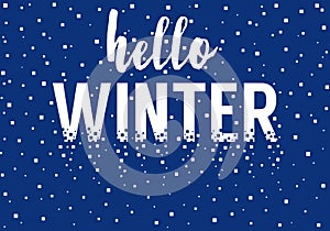 Hello winter, vector background