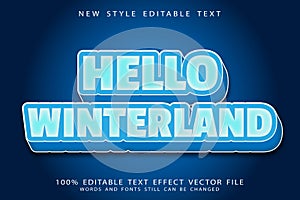 Hello Winterland editable text effect 3D emboss modern style