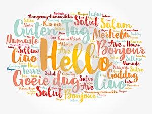 Hello word cloud in different languages