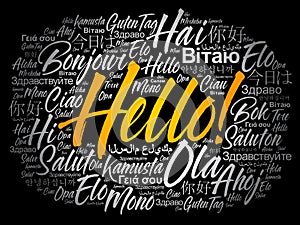 Hello word cloud in different languages