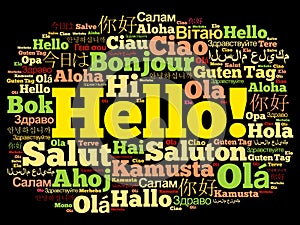 Hello word cloud in different languages