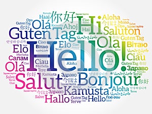 Hello word cloud in different languages