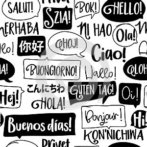 Hello word in different languages.