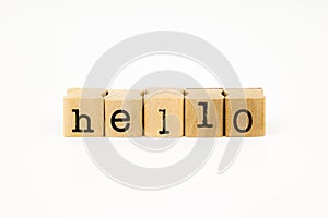 Hello wording isolate on white background