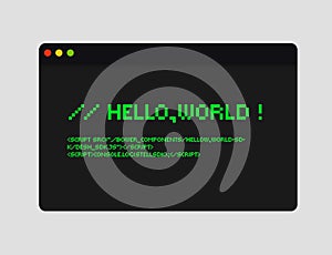Hello world code illustration photo