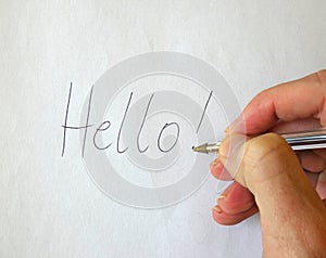 Hello! Writing Hand