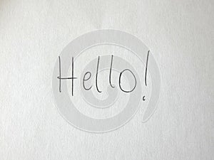 Hello Writing On Paper