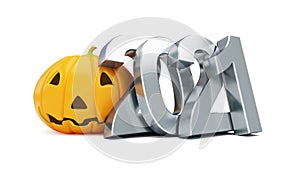 Helloween 2021  on a white background 3D illustration, 3D rendering