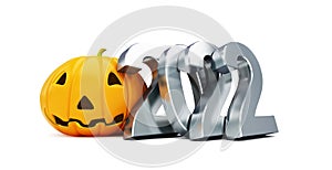 Helloween 2022 on a white background 3D illustration, 3D rendering