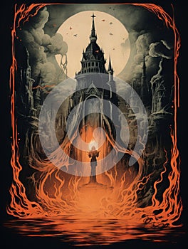 Hellscape fantasy scene