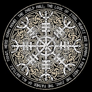 Helm of awe, helm of terror, Icelandic magical staves with scandinavian pattern, Aegishjalmur