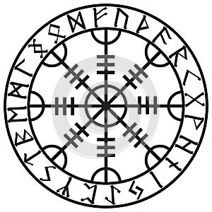Helm of awe, helm of terror, Icelandic magical staves with scandinavian runes, Aegishjalmur photo