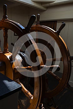 Helm steering wheel old boat ship real art photography light shadow