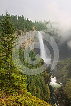 Helmcken Falls with fog, Wells Gray Provincial Park, British Columbia, Canada