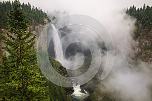 Helmcken Falls with fog, Wells Gray Provincial Park, British Columbia, Canada