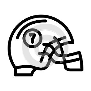 helmet american football player line icon vector illustration