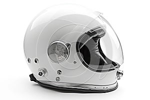 Helmet of an astronaut or a motorcyclist on a white background