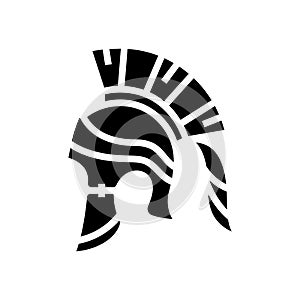 helmet battle spartan roman glyph icon vector illustration