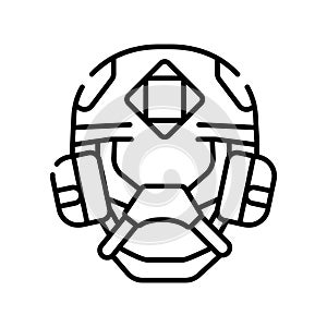 helmet black line icon. Vector isolated element