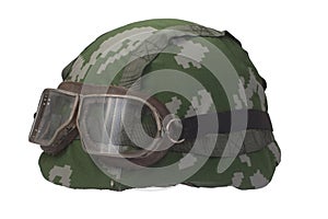 Helmet with camouflage cover