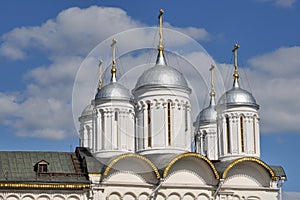 Helmet Domes of the Church of Twelve Apostles in Moscow Kremlin