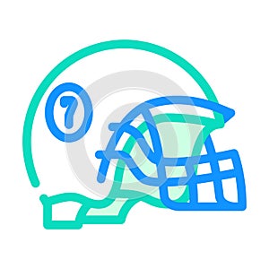 helmet football player head protective accessory color icon vector illustration