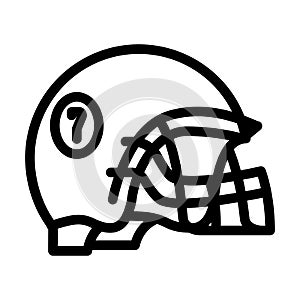 helmet football player head protective accessory line icon vector illustration