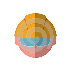 Helmet glasses constructer worker industry icon. Vector graphic