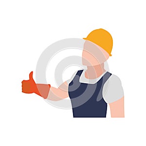 Helmet gloves constructer worker industry icon. Vector graphic