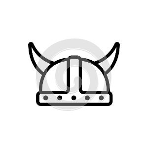 Helmet with horns icon vector. Isolated contour symbol illustration