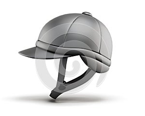 Helmet for horseriding. Side view. 3d render image.