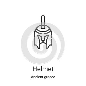 helmet icon vector from ancient greece collection. Thin line helmet outline icon vector illustration. Linear symbol for use on web